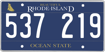 RI license plate 537219