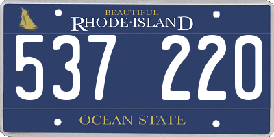 RI license plate 537220