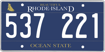 RI license plate 537221
