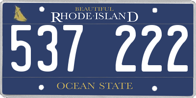 RI license plate 537222