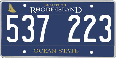 RI license plate 537223