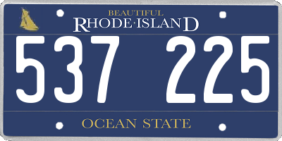 RI license plate 537225