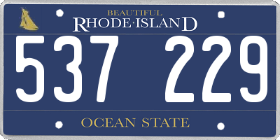 RI license plate 537229