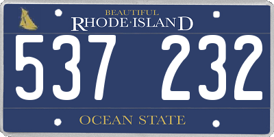 RI license plate 537232