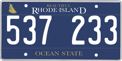 RI license plate 537233