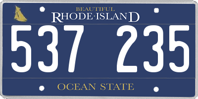 RI license plate 537235