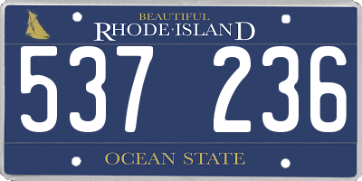 RI license plate 537236