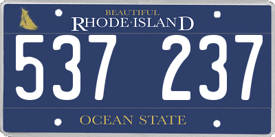 RI license plate 537237