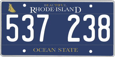 RI license plate 537238