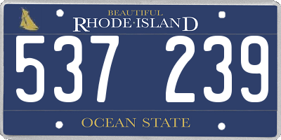 RI license plate 537239