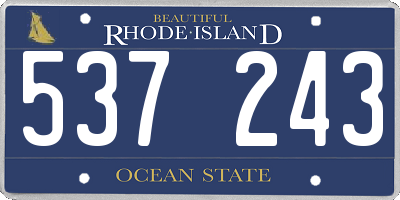 RI license plate 537243