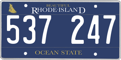 RI license plate 537247