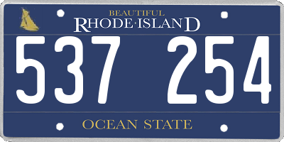RI license plate 537254