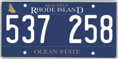 RI license plate 537258