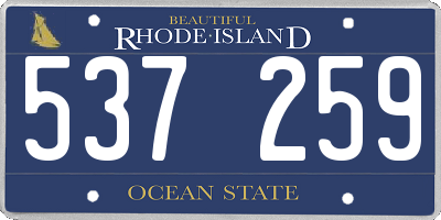 RI license plate 537259