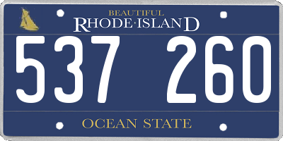 RI license plate 537260