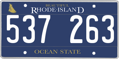 RI license plate 537263