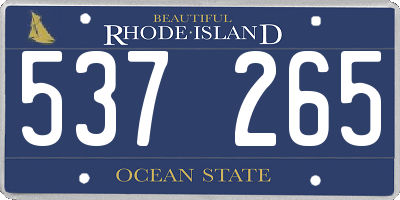 RI license plate 537265