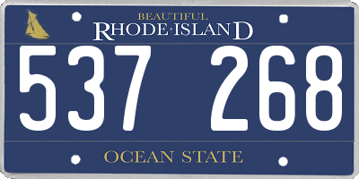 RI license plate 537268
