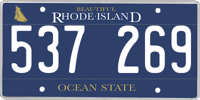 RI license plate 537269