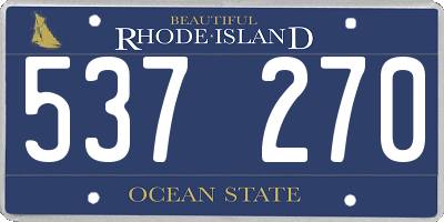 RI license plate 537270