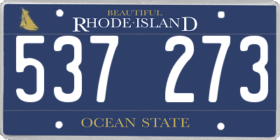 RI license plate 537273