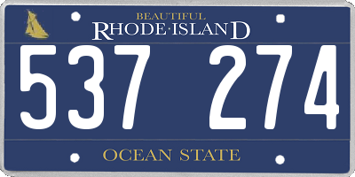 RI license plate 537274