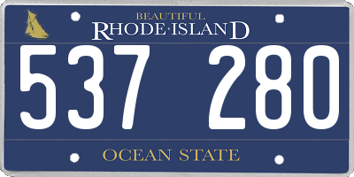 RI license plate 537280