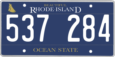 RI license plate 537284