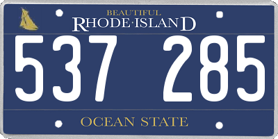 RI license plate 537285