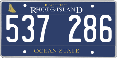 RI license plate 537286