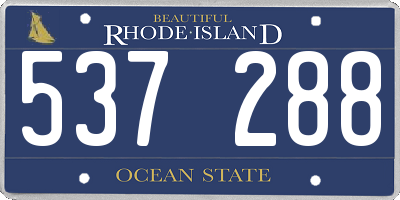 RI license plate 537288