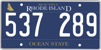 RI license plate 537289