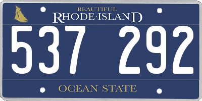 RI license plate 537292