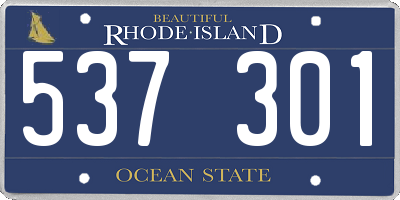 RI license plate 537301
