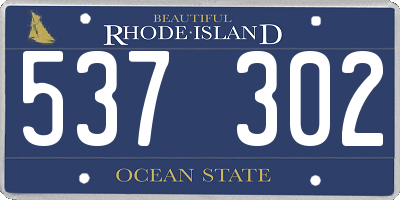 RI license plate 537302