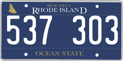 RI license plate 537303