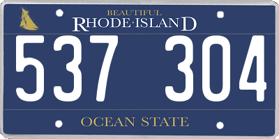 RI license plate 537304
