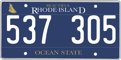 RI license plate 537305