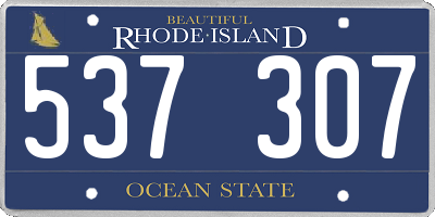 RI license plate 537307