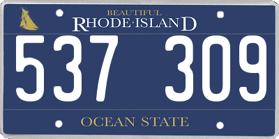 RI license plate 537309