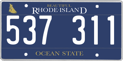 RI license plate 537311
