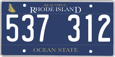 RI license plate 537312