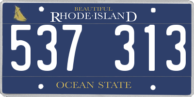 RI license plate 537313