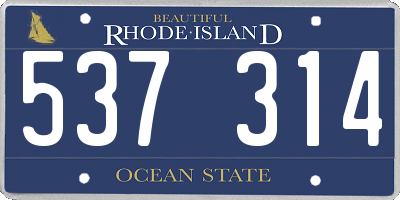 RI license plate 537314