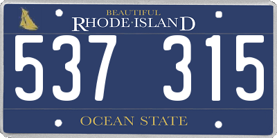 RI license plate 537315