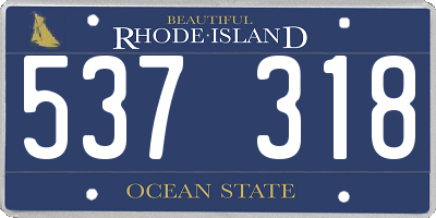 RI license plate 537318