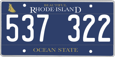 RI license plate 537322