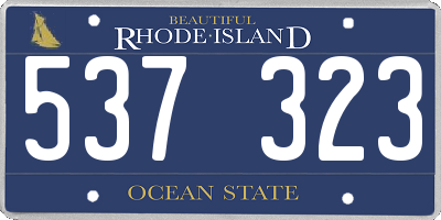 RI license plate 537323
