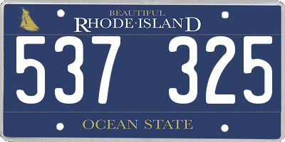 RI license plate 537325